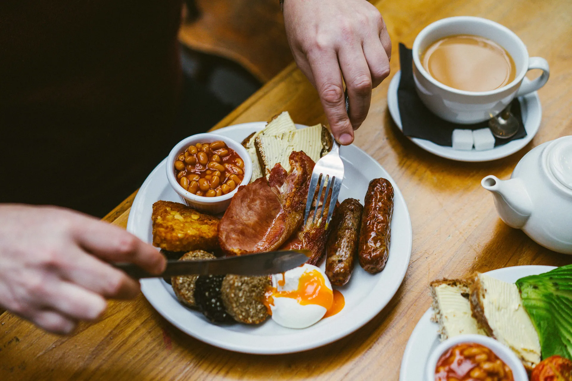 Poured fresh pints of stout and skillet breakfast brunch at Nortons Digbeth
