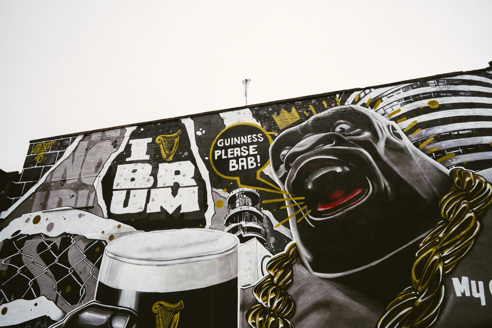 Guinness Please Bab street art mural at Nortons Digbeth